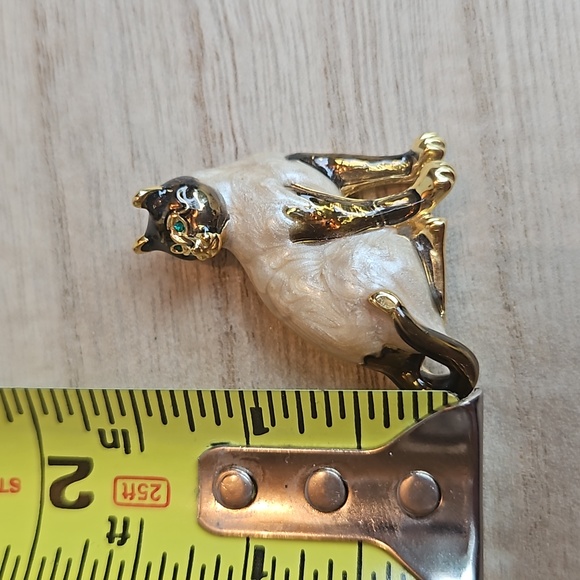 Vintage Enamel Cat Brooch - Picture 4 of 5